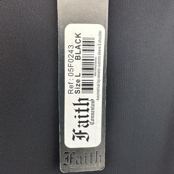 NWT Faith Connexion Womens L Black Rayon Asymmetrical Sequins Midi Sheath Dress - Picture 8 of 12